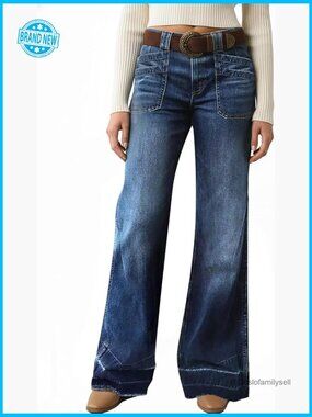 Wide Leg Baggy Jeans Mid Rise Straight Leg Denim Pants Y2K Chic Trendy
